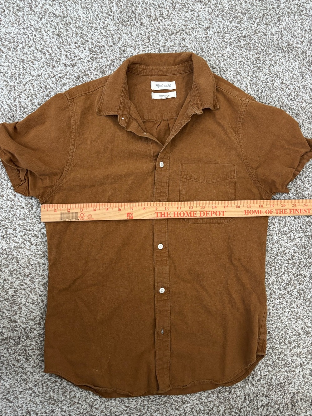 Madewell Men’s Perfect Fit Short Sleeve Button Down Shirt Small - Picture 4 of 4
